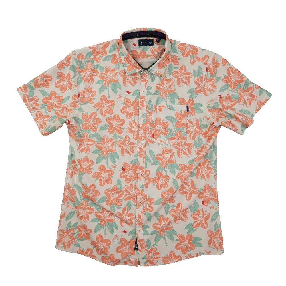 William Murray Short Sleeve‎ Button Up Shirt Men's Large Hawaiian Floral Golf